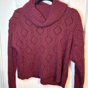 LOFT Maroon Cowl Neck Sweater
